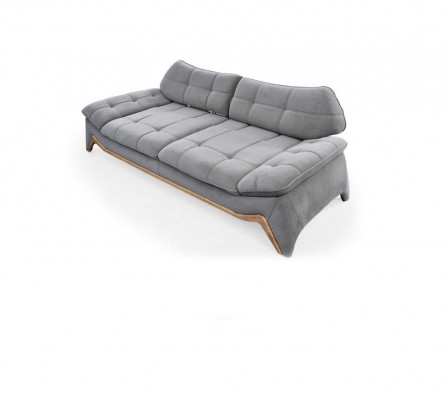 Gray upholstered designer sofa, 3-seater, living room three-seater, elegant couch