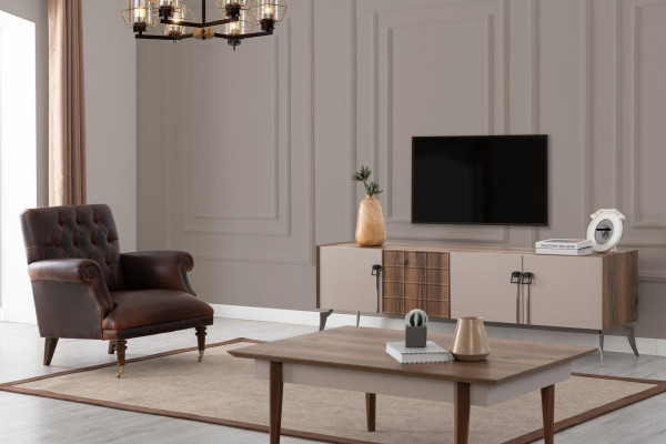 Living room designer set luxury coffee table modern TV cabinet 3-piece new