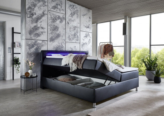 Box spring bed double bed upholstered furniture artificial leather designer double luxury design