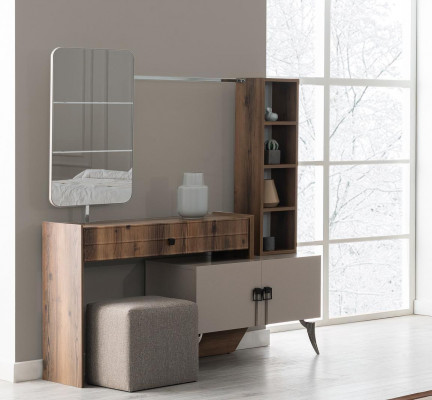 Modern bedroom wooden dressing table with mirror designer luxury furniture