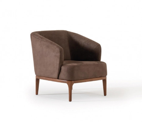 Brown living room luxury armchair designer single-seater upholstered recliner.