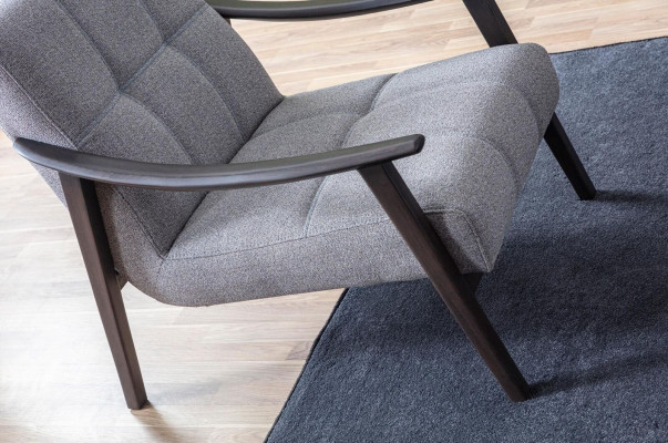 Designer gray armchair living room seating luxurious wooden frame new