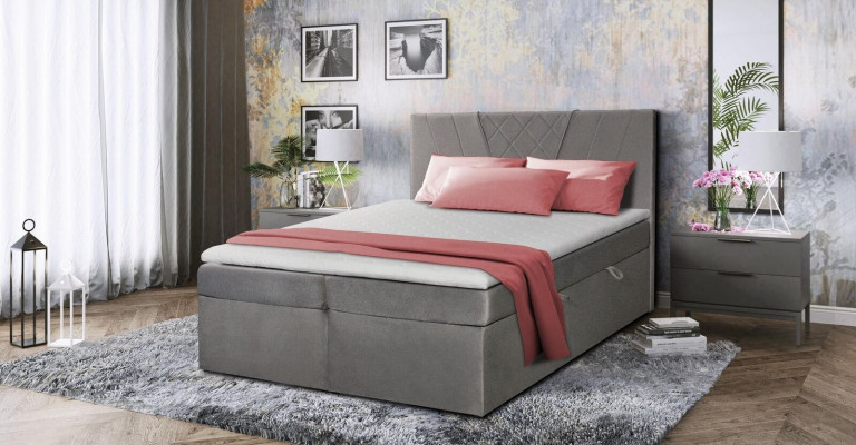 Double Bed Upholstered Bed Gray 180x200 Beds Luxury Design Furniture Bedroom New