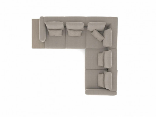 Upholstered Furniture Luxury Corner Sofa L-Shaped Living Room Gray Sofa Couch Coffee Table