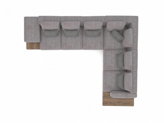 Designer New L-Shape Sofa Grey Textile Furniture Living Room Decor