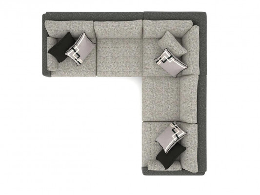 Luxury Gray Sofa L-Shaped Modern Corner Suite Design Living Room Fabric New