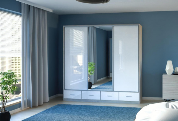 Wardrobe Closet Wall Unit Bedroom Adults Color White Furniture New