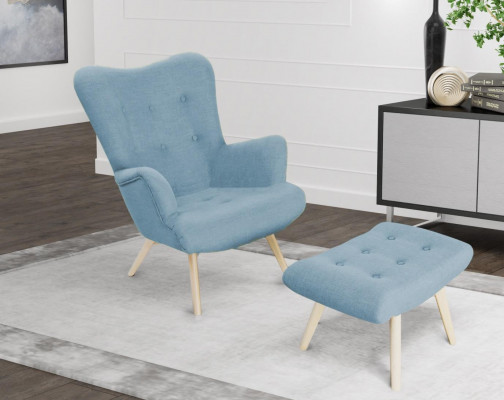 Relax textile stool, wingback armchair, club sofa, furniture armchair, designer chair, upholstery