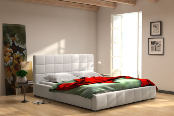 Bed, Modern Design Furniture, Double Bed 200x200, Box-Spring Bed Frame Textile New