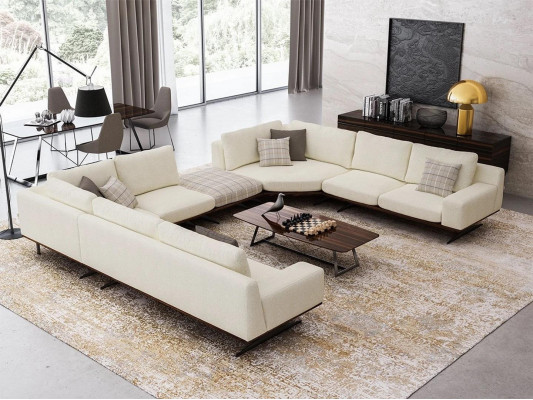 Complete sofa U-shape fabric sofa couch living room design modern coffee table new