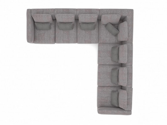 New Complete Furniture Corner Sofa L-Shape Textile Furniture Living Room Wood Coffee Table