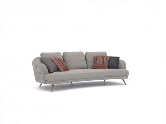 Living room sofa three-seater Chesterfield gray upholstered furniture designer furnishings