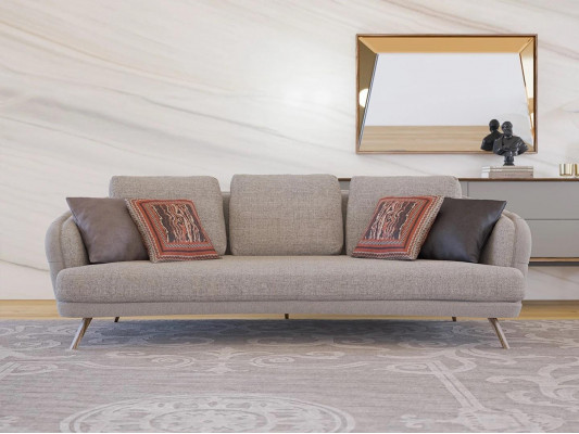 Living room sofa three-seater Chesterfield gray upholstered furniture designer furnishings