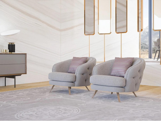 Chesterfield armchair living room grey upholstered armchair designer furniture