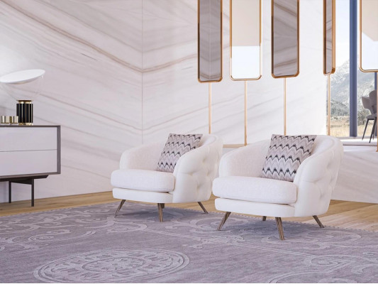 Modern upholstered armchair textile living room furnishing luxury design seat