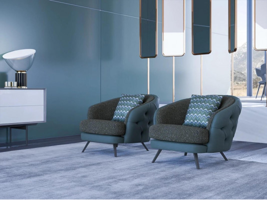 Luxury living room armchair upholstery furniture Chesterfield modern seat