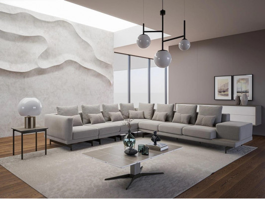 Designer sofa couch corner sofa L-shape fabric upholstery set living room coffee table