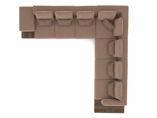 Designer living room set 3-piece upholstered furniture corner sofa L-shape wood coffee table new