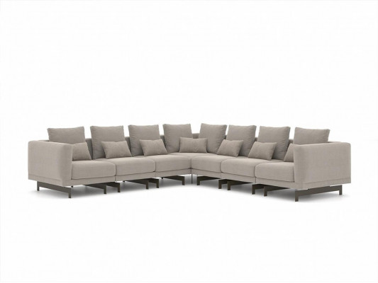 Designer upholstered corner sofa, L-shape, furniture set, textile upholstery, new.