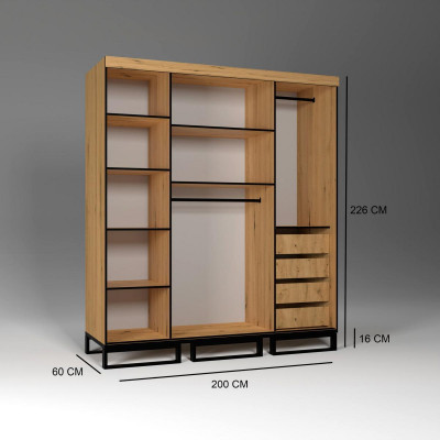 Wardrobe Chest of Drawers Design Cabinet Display Cabinet XXL Shelf Loft