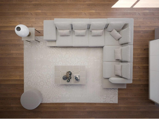 Upholstered Furniture Grey Sofa Couch L-Shaped Design Corner Sofa New Living Room Coffee Table