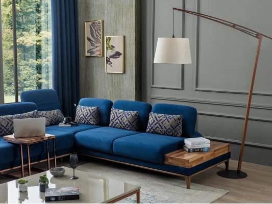 Corner sofa L-shape sofa couch design living room upholstery textile modern corner set