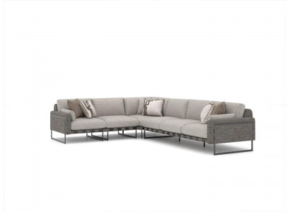 Sofa Couch Gray Upholstered Furniture Corner Sofa L-Shape Set Living Room Decor