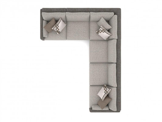 Sofa Couch Gray Upholstered Furniture Corner Sofa L-Shape Set Living Room Decor