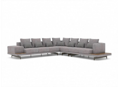Gray Sofa Couch L-Shape Designer Textile Furniture Upholstered Sofa Living Room New