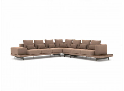 Modern upholstered furniture corner sofa L-shape new coffee table living room luxury