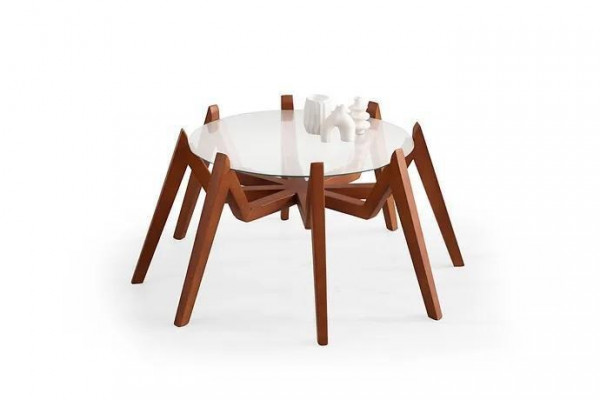 Modern style coffee table, new high-quality living room furniture made of glass and wood.