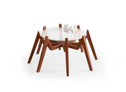 Modern style coffee table, new high-quality living room furniture made of glass and wood.