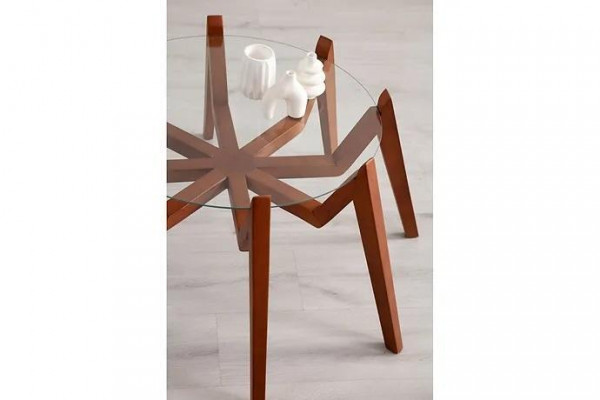 Modern style coffee table, new high-quality living room furniture made of glass and wood.