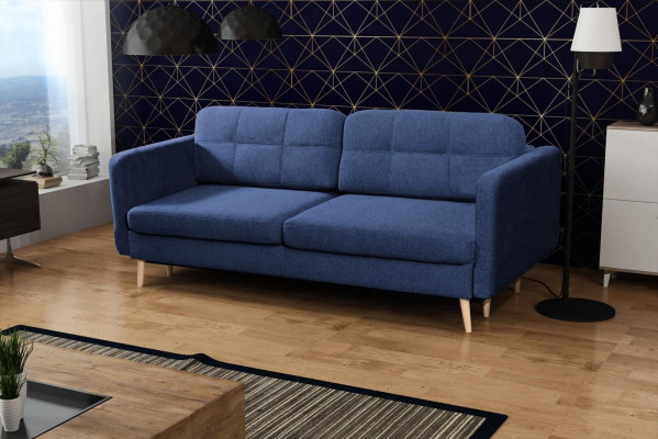 Luxury sofa bed designer sofa 3-seater furniture upholstery fabric blue sofa corner