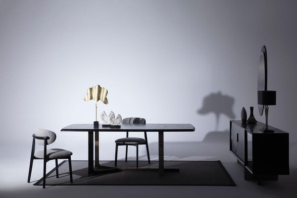 Dining Room 7-Piece Set: Dining Table, Sideboard, Mirror, 4x Chairs, Modern Design