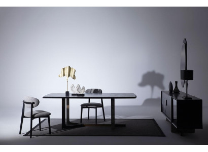 Dining Room 7-Piece Set: Dining Table, Sideboard, Mirror, 4x Chairs, Modern Design