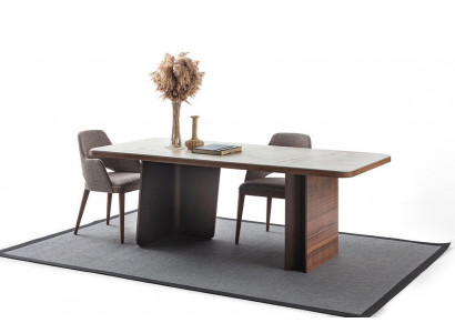 Dining room set 5-piece. Dining table 4x chairs modern design brown luxury set