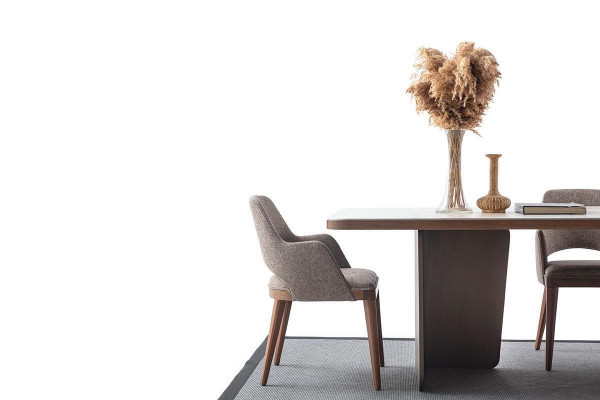 Dining room set 5-piece. Dining table 4x chairs modern design brown luxury set