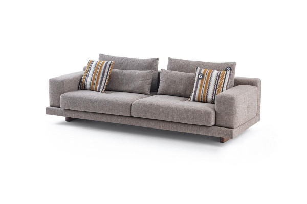 3-seater modern style designer living room fabric sofa with cushion back cushions