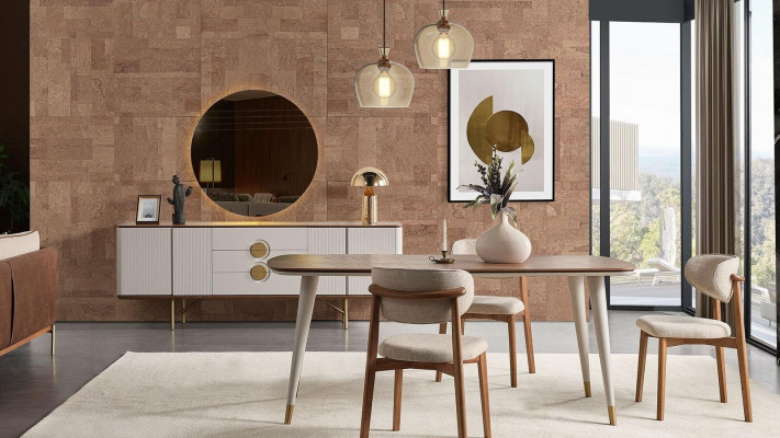 Perfect 9-piece dining room set with dining table, 6 chairs, and sideboard novelty