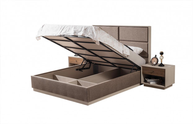 Bedroom set luxury bed and nightstand wardrobe 3-piece furniture