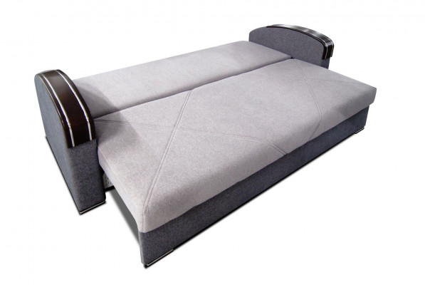 Luxury design sofa, 3-seater furniture, upholstery, gray fabric, wooden furniture, sleeper sofa, new.