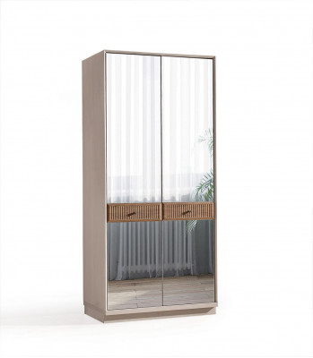 Stylish Wardrobe Luxury Cabinet Modern Beige Bedroom Furniture