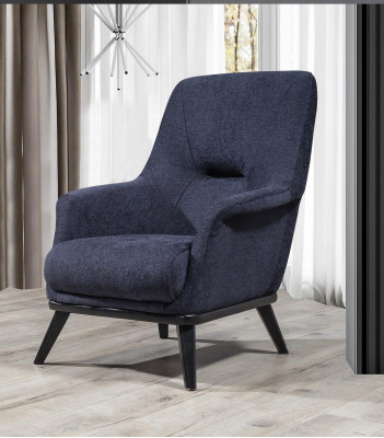 Stylish armchair blue color modern furniture in living room luxury textile new