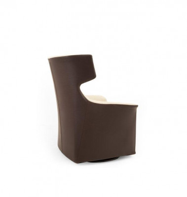 Modern design armchair living room furniture, brown color, luxury, new.