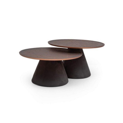 Scandinavian wooden coffee tables, set of 2, minimalist