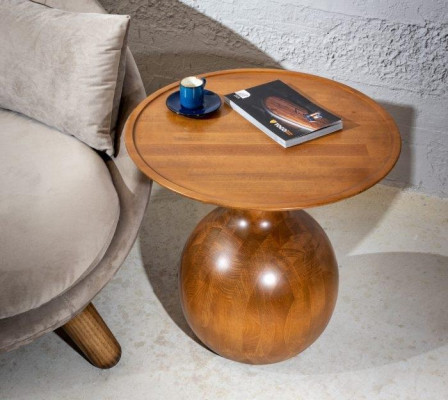 Elegant side table made of solid wood for stylish accents in the living room.
