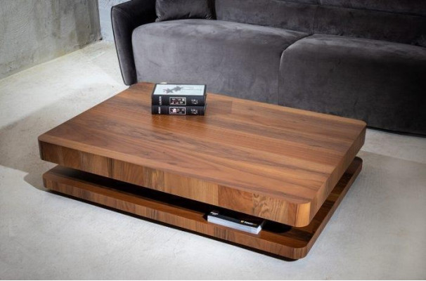 Industrial Design: Braun coffee table with wooden top for the living room
