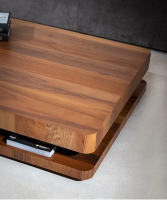 Industrial Design: Braun coffee table with wooden top for the living room