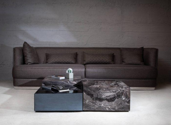 Stylish glass coffee table in a minimalist style for the living room